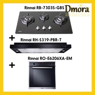 [Special Bundle Deal] Rinnai Hob (RB-7303S-GBS) + Hood (RH-S319-PBR-T) + Oven (RO-E6206XA-EM)
