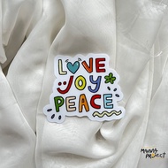 Love Joy Peace Vinyl Sticker | Manna Project | Spiritual Stickers | Bible Stickers | Christian Bible