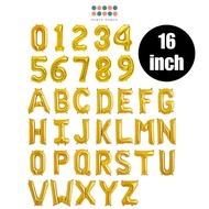 [Min 6pcs] 16 inch Gold Number Balloon Alphabet Balloon Letter Balloon