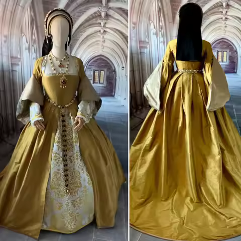 16th Century Medieval Tudor Elizabethan Renaissance Tudor Queen Elizabeth Costume Dress Anne Boleyn 