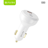 BAVIN PC855 105W Fast Charging Car Charger W/ 3 Input Port Charging Dual TYPE-C and 1 USB Port Suppo