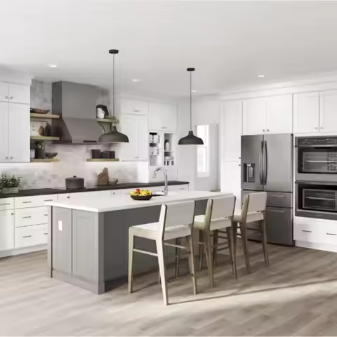 Shaker 24 in. W x 24 in. D x 34.5 in. H Assembled Base Kitchen Cabinet with Ball-Bearing Drawer Glid