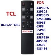 TCL RC802V FMR1 RC802V FUR6 RC802V FNR1 New Original Assistant Voice Remote Control Use for TCL Android 4K Smart TV