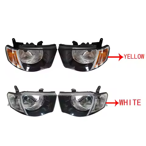 Pair Car Headlights for Mitsubish L200 2005 to 2014 TRITON 2007 White Corner Light Crystal Head Lamp