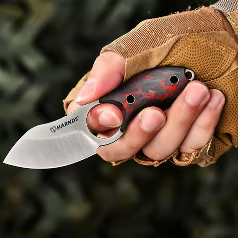 Harnds HK2024 Special Edition Eggplant Fixed Blade Knife Full Tang Knife with N690 Steel Blade and C