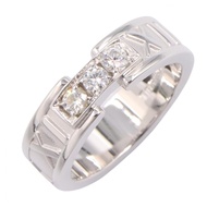 【二手】蒂芙尼 (Tiffany & Co.) Atlas 戒指，7 號，18K白K金，鑲鑽，女士款，二手