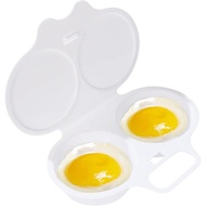1P Pemasak Telur Putih, Pemasak Telur Microwave, Pemasak Telur Tidak Melekat 2-Ruang dengan Penutup,