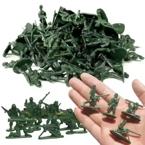 13/36/100pcs Green Plastic Army Men Figures, Multi‑Pose Mini Soldier Models, Pretend Battle Game Acc