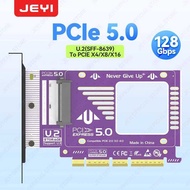 JEYI 5.0 To (Sff - 8639) Converter, 128Gbps Gen5 U.2 SSD Expansion PCIE X4/X8/X16, Compatible