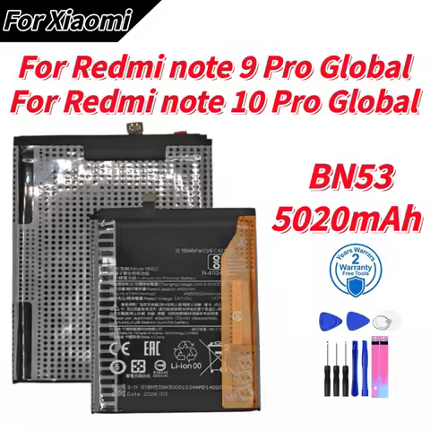 2026 years 100% new 4900mAh BN53 Battery For Xiaomi Redmi note 10 Pro global / note 9 Pro global rep