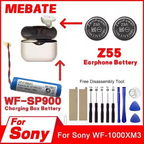 New Z55 Battery For Sony WF-1000XM3 WF-SP700N WF-1000X WF-SP900 TWS Earbuds Earphone CP1254 Battery 
