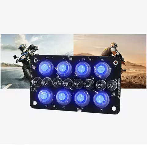 RV Toggle Switch 12V/24V 8 Position Electronic Car Boat Accessories Multi Port On/Off Boat Awning Bu