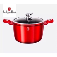 Berlinger Haus Casserole With Lid Burgundy Metallic Line Red