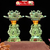 THANH THIEN MY Crystal Lotus Altar Lamp, Crystal Altar Decoration Item HSPL-40