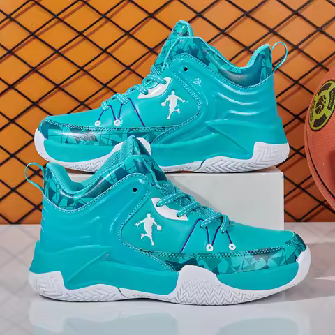 Blue Brand Shoes Kids Basketball Sneakers Leather Platform Children's Basketball Shoes Boy Sneaker O