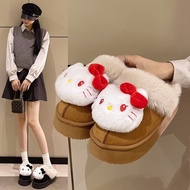 Hello Kitty Slippers Furry Slippers Warm Slippers Furry Slippers Modeling Indoor Slippers Thick Slip