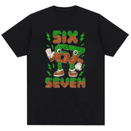 Six Seven 67 Games Brainrot Gen Alpha Men's and Women's Fun Printed Cotton T-shirt
