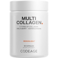 Codeage Multi Collagen Peptides Protein Capsules, 5 Collagen Types, Grass-Fed & Hydrolyzed Bovine Co