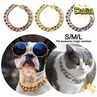 DALIA Chain Dog Collar, Cat Dog Gold Necklace Chain Collar Pet Necklace, Fashion Adjustable Gold Col