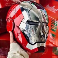 【順豐免郵】正版Autoking Ironman Helmet Mark V 鏡面銀色款全新現貨可穿戴電動聲控分片式開合鋼鐵俠頭盔 MK5鐵甲奇俠鋼鐵人派對變裝動漫扮演（不連底座）生日禮物親子玩具