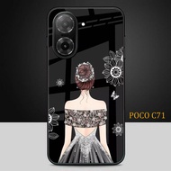 HP Glitter Glass Phone Case For POCO C71 - POCO C71 Phone Case - K36