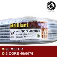 BRILLIANT 3 Cores  3C x 70 &amp; 3C x 40 Flexible Cable/Wire (100% Pure Copper) 100M