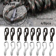 KTVEIH 4/8pcs D Carabiner MIni Aluminum Alloy Outdoor Hook  EDC Gear Spring Clips