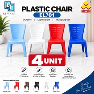 KT WARE 4unit 3V High Quality Stackable Dining Plastic Chair kerusi plastik bangku plastic  EL-701