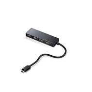 Elecom usb hub USB2.0 Type-CA female 4 port bus power 15cm cable Macbook/iPad/Surface GO Pro7/Chromebook etc support Black U