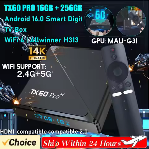 Android 24 4K HDR10+ Smart TV Box Allwinner 2.4G/5G Dual WiFi Set BT5.0 Set Top Box Media Player Ste