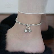 Taiwan Shipment💎Latest Style Anklet s999 Sterling Silver Anklet Bell Ringing Anklet Transfer Anklet 