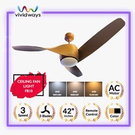 K2 VIVIDWAYS CEILING FAN LIGHT F810 PINE/BLACK COLOR 42 INCH 3K 4K 6K
