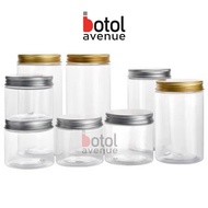 100ml 120ml 200m 250ml & 300ml Clear PET Container Jar Balang Kueh Raya Plastik With Aluminium Lids.