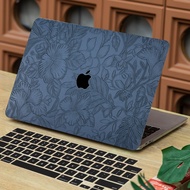 Relief embossing Laptop leather case for apple macbook air 13 accessories m2 m3 A3114 A3113 Pro 14 16 inch 2022 2023 2024 Free keyboard cover