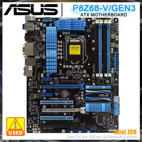 ASUS P8Z68-V/GEN3 Motherboard LGA 1155 Support i5-3570K i5-3470 i7-3770K i3-3220 2100 CPU DDR3 2400M