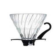 HARIO V60 耐熱玻璃透過咖啡濾杯（1～4杯用）VDG-02 黑色