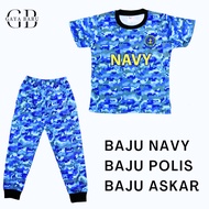 Baju Navy/ Bomba/ Comando/ Polis Kanak Kanak (1-8 Tahun)baju budak lelaki/ baju budak lelaki set / b