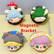 Removable and retractable magnetic folding Phone stand with a brand 3Ddesign cute cartoon shape them