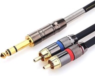 Tisino 1/4 to RCA Cable, Quarter inch TRS to RCA Audio Cable 6.35mm Stereo Jack to Dual RCA Insert C