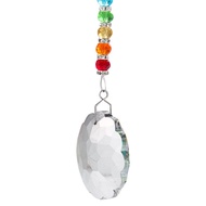 3D Rotating Love Heart Openwork Tree of Life Rainbow Mandala Glass Crystal Pendant Laser Prism Auror