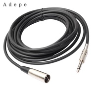 [Adepe] 3Pin XLR to 1/4" 6.35mm XLR M/M Plug Microphone Adapter Cable Cord 6ft