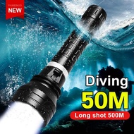 High Power XHP70 LED Flashlights Profession Diving Led Flashlight IP68 Waterproof Torch Lantern One Mode Powerful Lamp with Rope