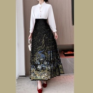 {YFSG} Hanfu Chinese Horse Face Skirt Ming Dynasty Woman Traditional Embroidered Skirt Birthday Gift