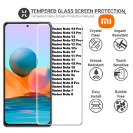 Mi/Redmi Note Series Clear Tempered Glass Screen Protector 9H for Redmi Note 11 12 13 Pro 5G Redmi Note6 7 8 Pro 9s 9Pro