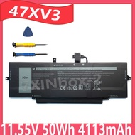 47XV3 11.55V 50Wh 4113mAh OEM Laptop Battery For Dell Latitude 9330 2-in-1 Series Notebook V2KRT 6W5