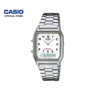 Casio Vintage AQ-230A-7B Silver Stainless Steel Band Men Watch / Women Watch