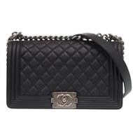 近全新 Chanel Boy Chanel 25 Coco Mark 小羊皮黑色隨機Plate單肩包 黑色 0269 [二手] CHANEL