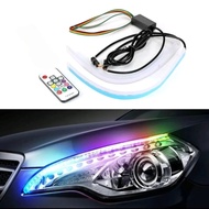 Lampu LED Alis Slim Flexible 30CM  60CM Remote RGB Sein Jalan Running Motor Mobil  RGB Siang Hari de