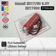 Maxell ER17/50 3.6V 2750mAh Lithium PLC Battery | ER17500 17500 Cell KAS-M53G0-10 RCX340