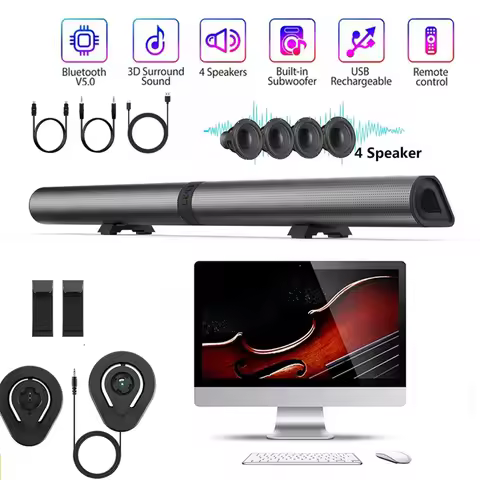 Sound Bar TV Sound System Wireless Bluetooth 4 Speaker Subwoofer Home Theater High Quality Portable 